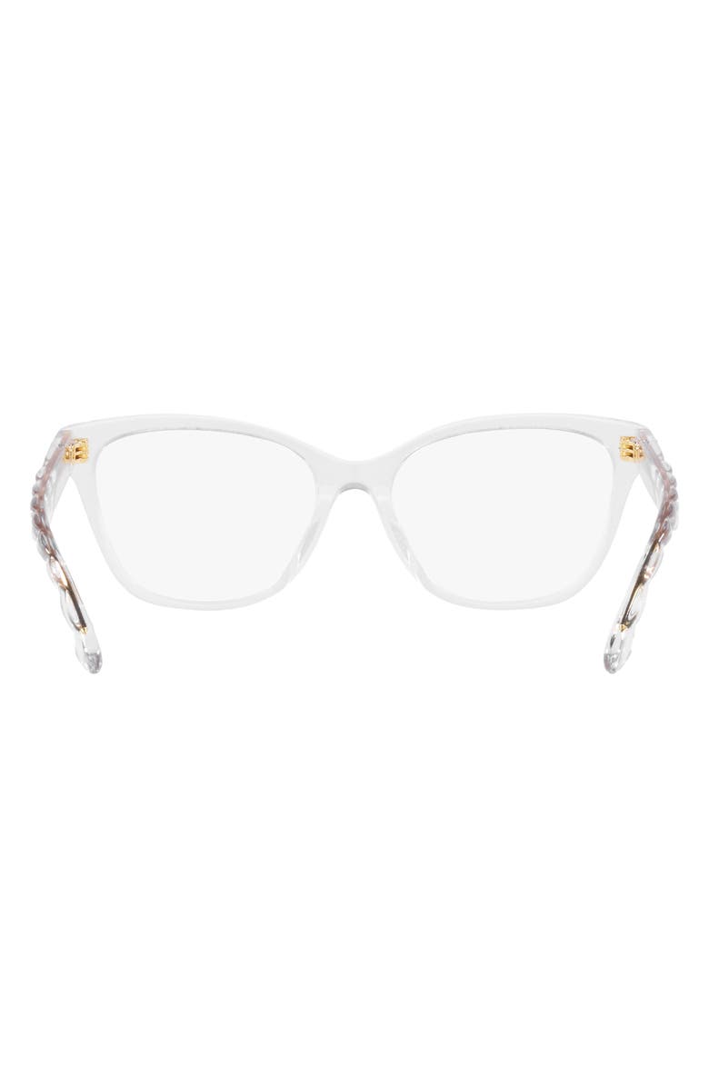 Tory Burch 53mm Rectangular Optical Glasses, Alternate, color, Clear