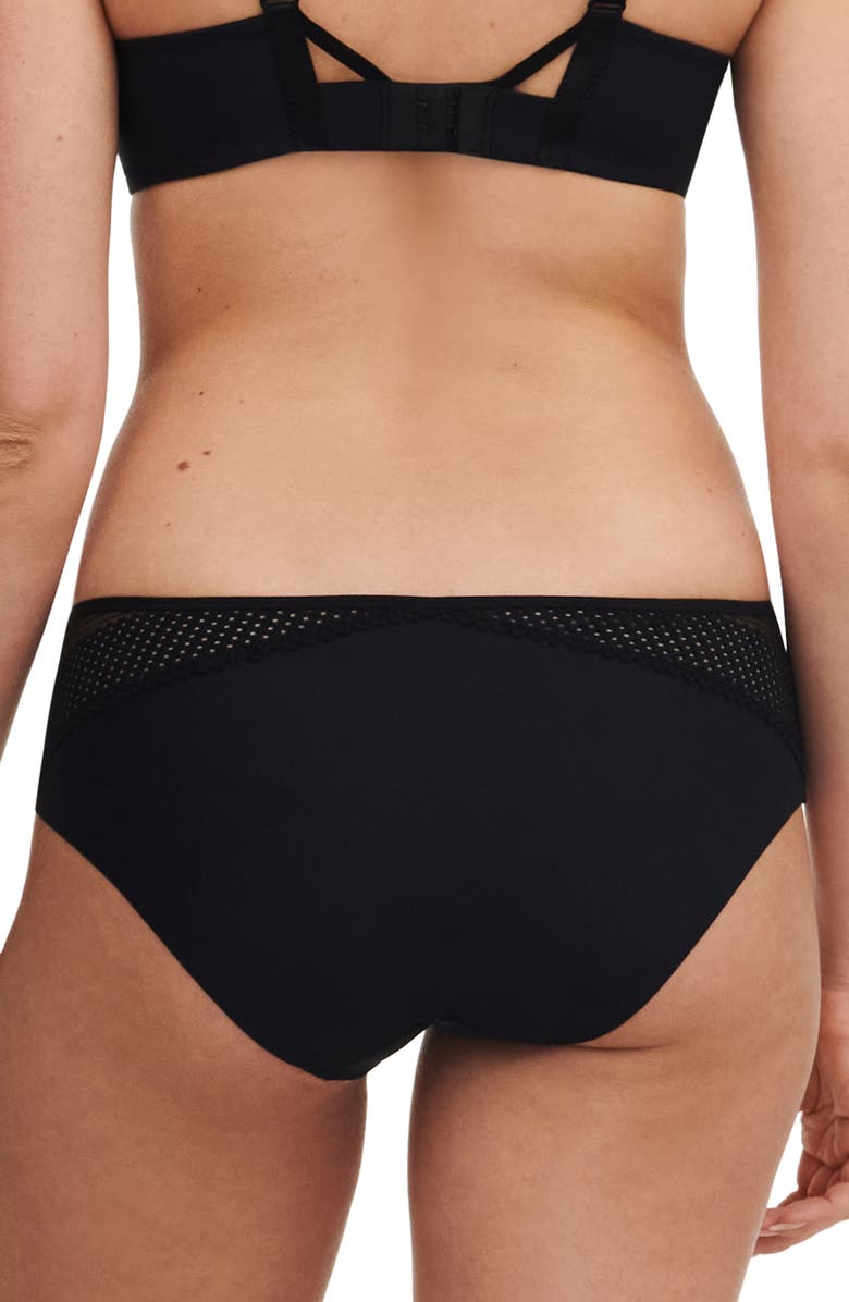 CHANTELLE PULP Lace Trim Hipster Briefs, Alternate, color, Black