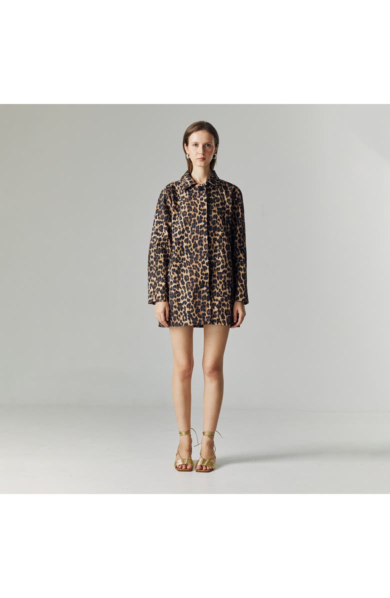 ATS Livia Leopard Outerwear, Alternate, color, Brown