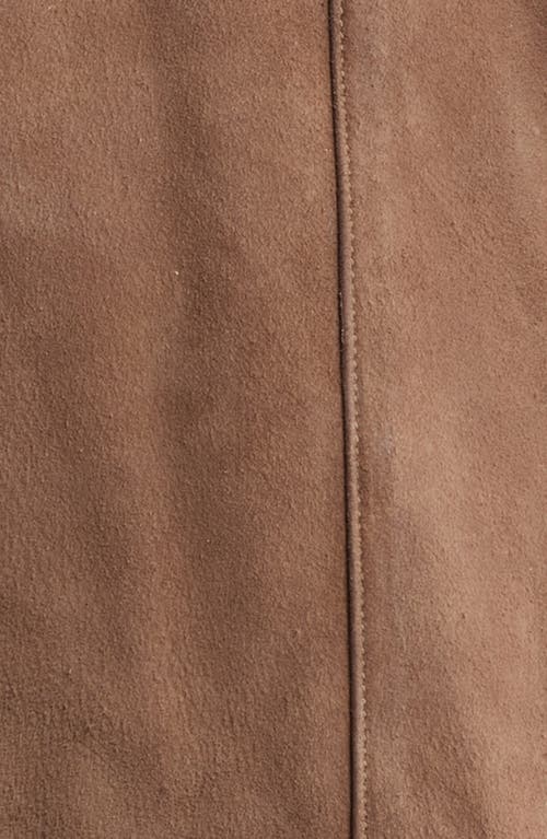 Frye Classic Suede Shacket In Taupe