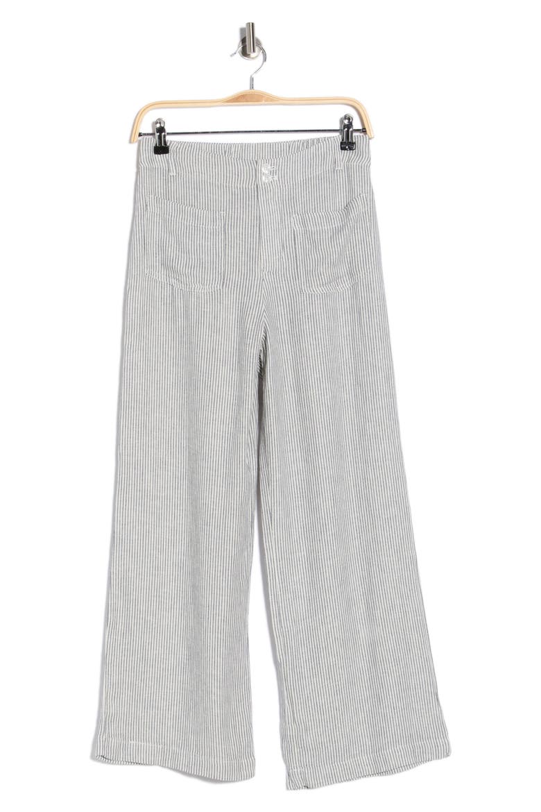 Marlie Rail Road Stripe Crop Pants, Alternate, color, CHARCOAL