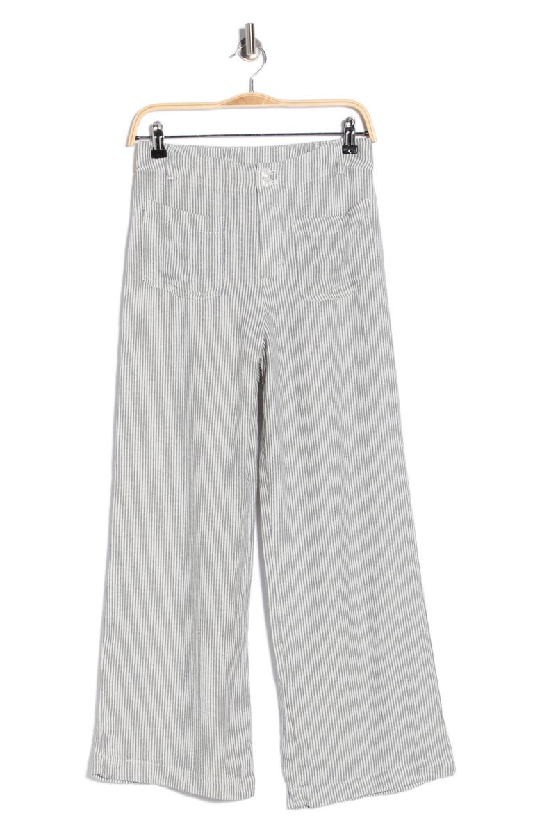 Young, Fabulous & Broke Marlie Rail Road Stripe Crop Pants, Alternate, color, Charcoal