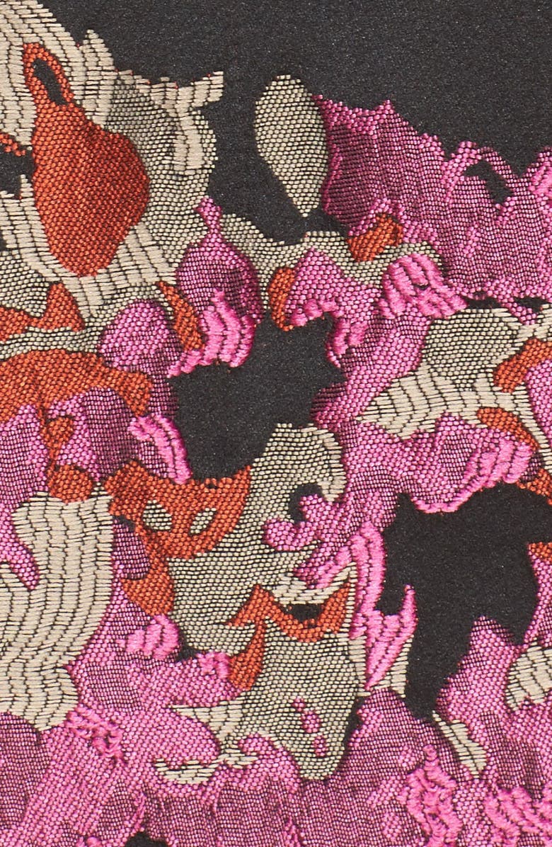 Alice + Olivia 'Loran' Floral Jacquard Structured A-Line Skirt, Alternate, color, 