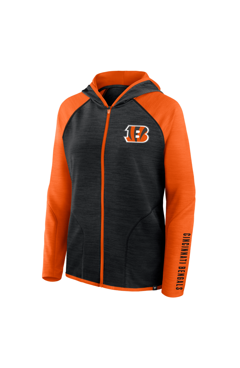 FANATICS Women's Fanatics Black/Orange Cincinnati Bengals Redzone End Around Pass Raglan Full-Zip Hoodie, Alternate, color, Black