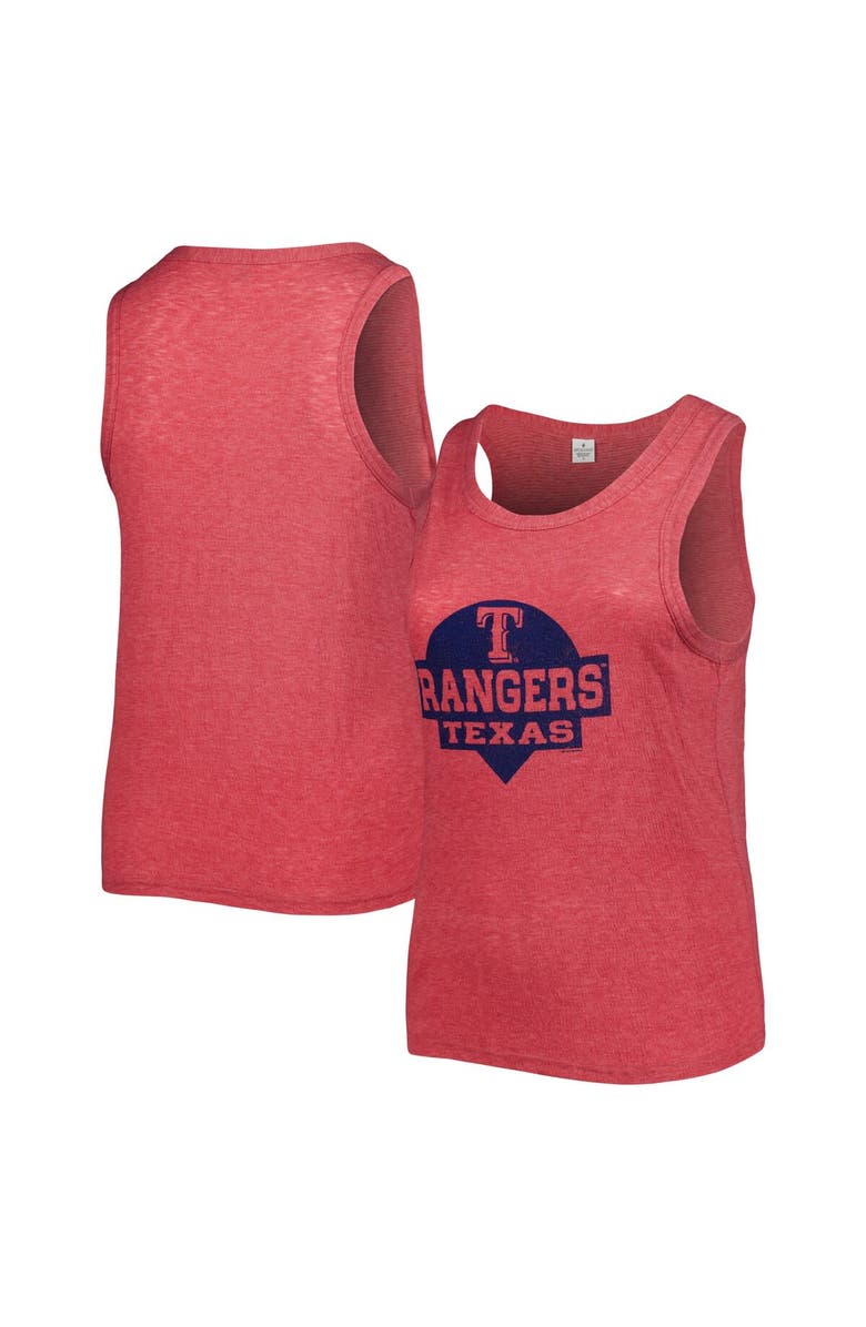 SOFT AS A GRAPE Women's Soft as a Grape Red Texas Rangers Plus Size High Neck Tri-Blend Tank Top, Main, color, Red