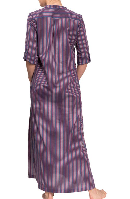 Everyday Ritual Tracey Cotton Caftan In Purple Grey