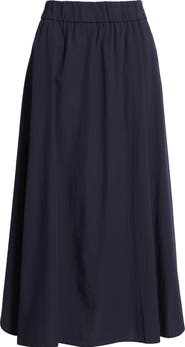 Eileen Fisher Curved Hem Organic Cotton Midi Skirt