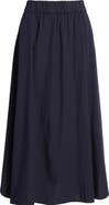 Eileen Fisher Curved Hem Organic Cotton Midi Skirt