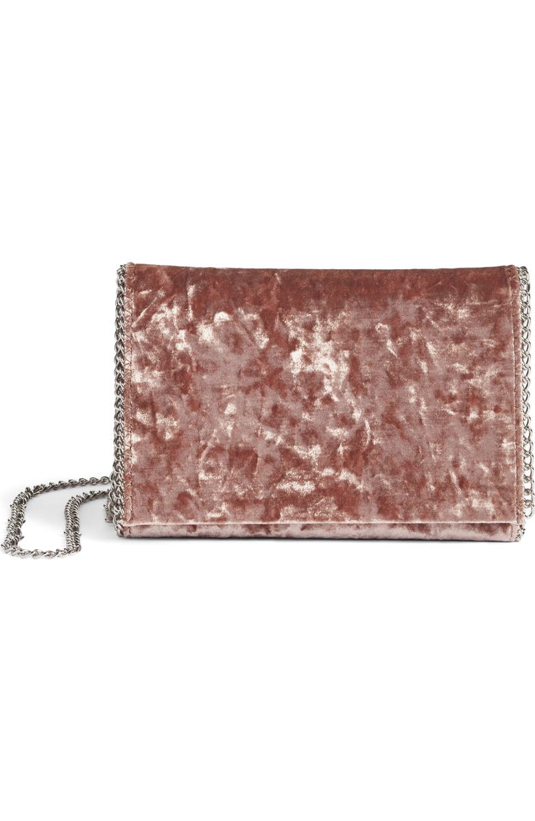 Chelsea28 Velvet & Chain Clutch, Main, color,