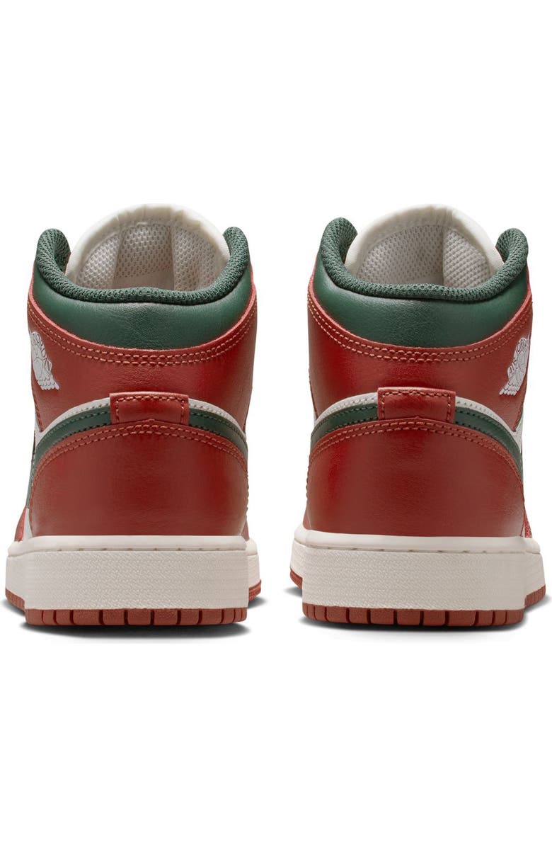 Nike Kids' Air Jordan 1 Mid Sneaker, Alternate, color, Sail/ Green/ Pure Platinum