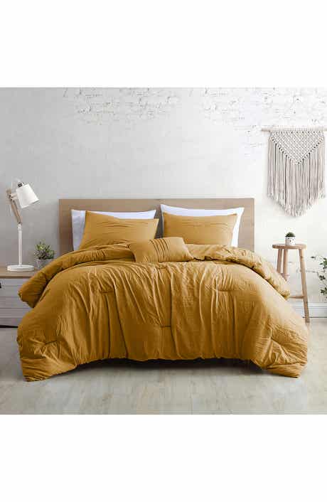 4-Piece Garment-Washed Comforter Set - Beck Dark Rose - Queen