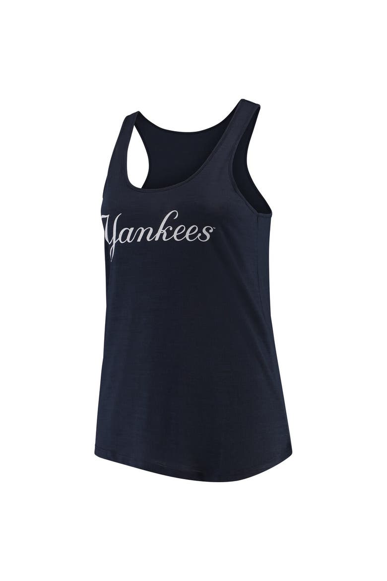 Women's Soft as a Grape Navy New York Yankees Plus Size Swing for the Fences Racerback Tank Top, Main, color, Navy