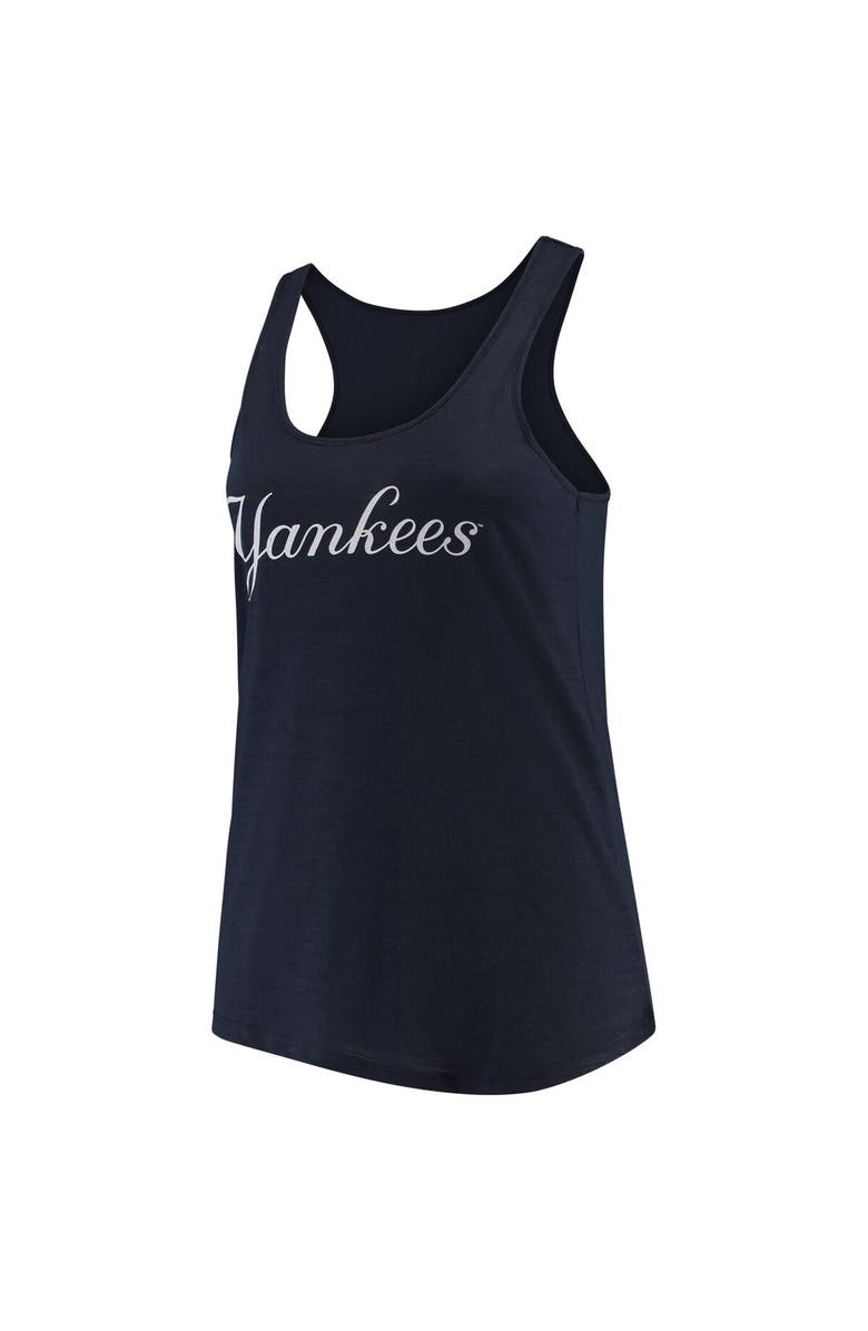 SOFT AS A GRAPE Women's Soft as a Grape Navy New York Yankees Plus Size Swing for the Fences Racerback Tank Top, Main, color, Navy