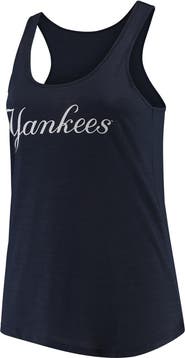 SOFT AS A GRAPE Women's Soft as a Grape Navy New York Yankees Plus Size Swing for the Fences Racerback Tank Top
