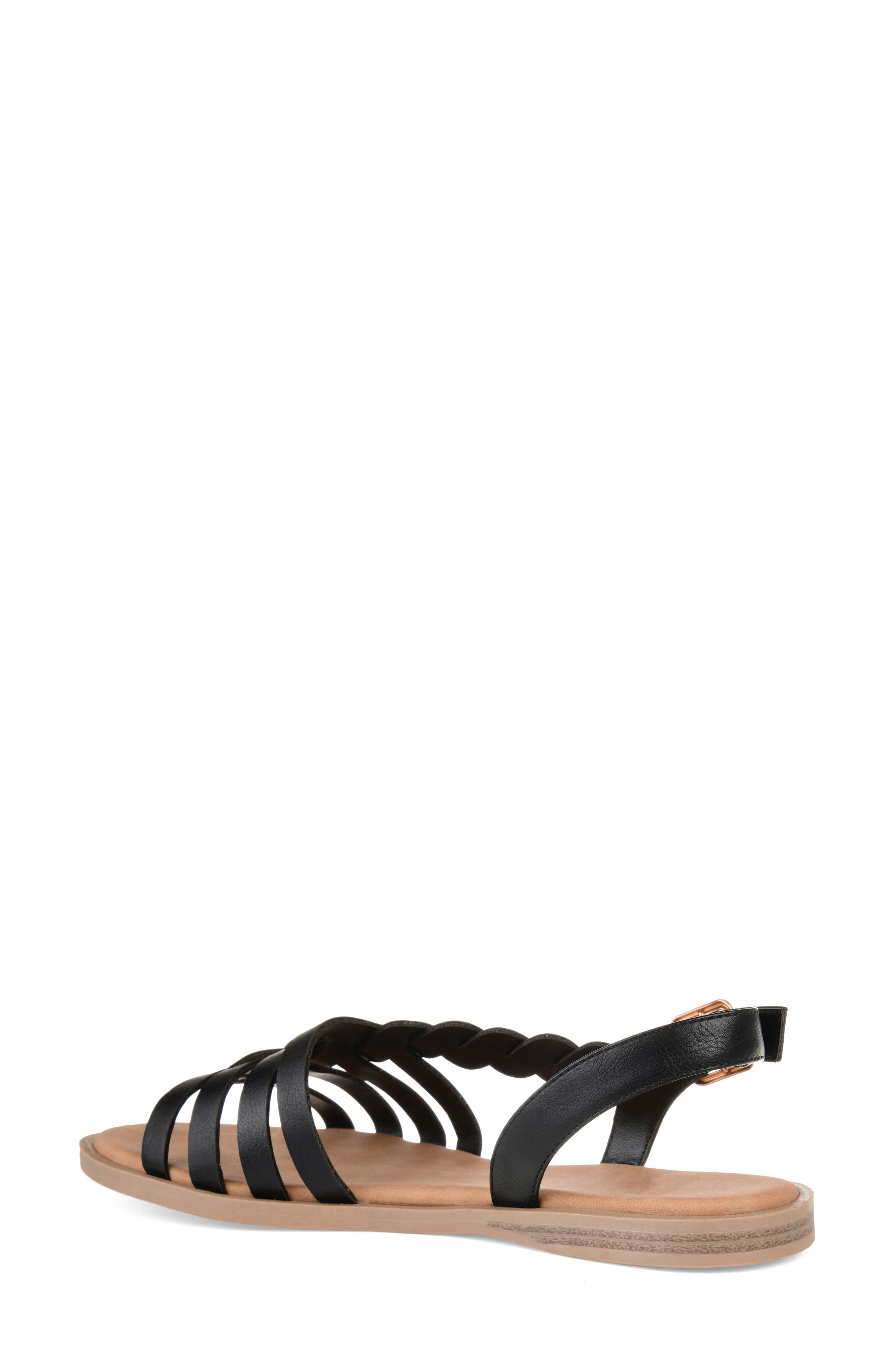 Journee Collection Solay Braided Strappy Sandal, Alternate, color, Black