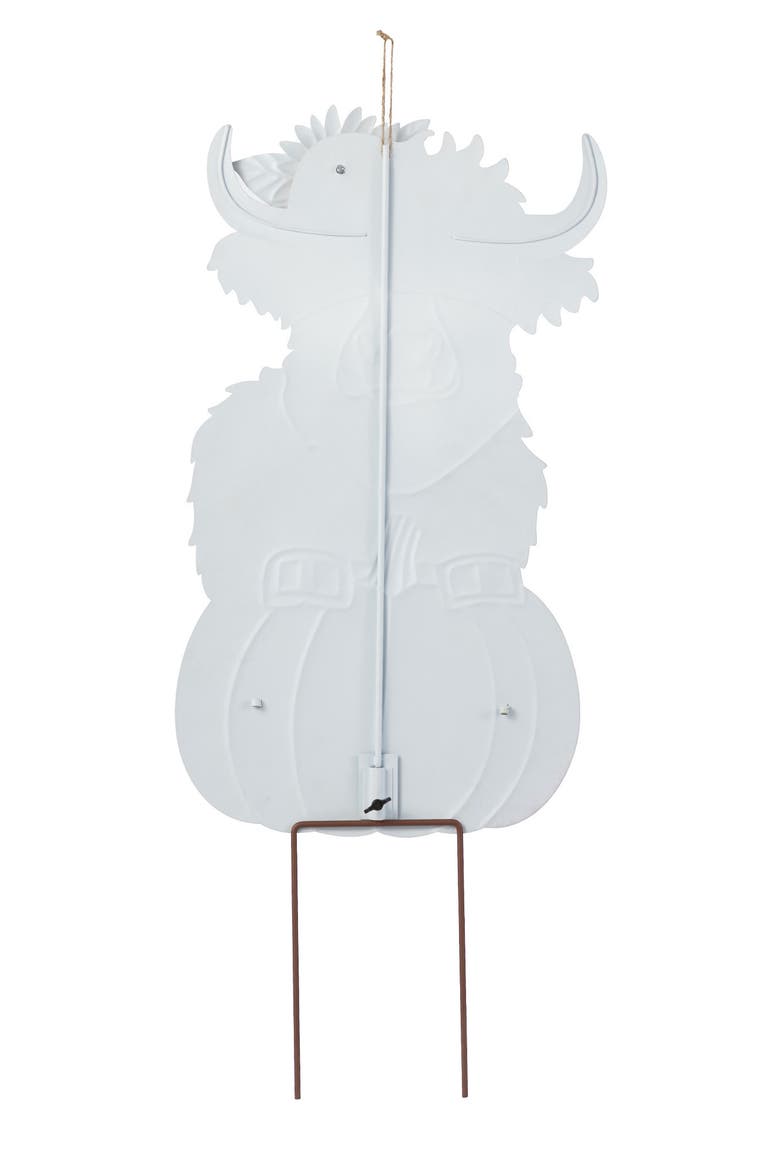 Fall Metal Highland Cow Yard Stake Wall Decor, Alternate, color, Orange
