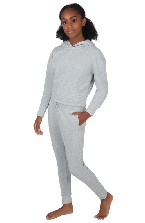 90 Degree By Reflex Kids' Two-piece Scuba Campout Hoodie & Joggers Set In Gray