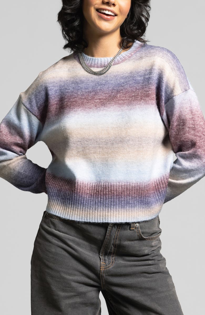 WEEKEND LOS ANGELES Ravi Ombré Stripe Crop Sweater, Main, color, 