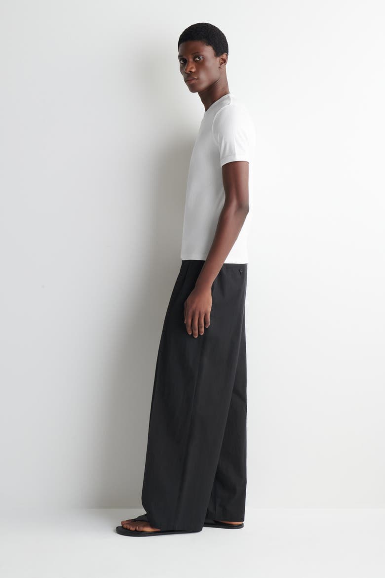 Slim Ribbed Cotton T-Shirt, Alternate, color, WHITE