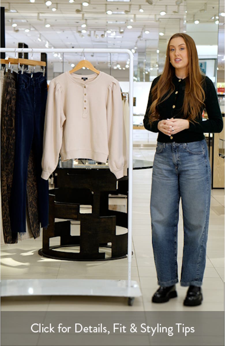 Mariana Cotton French Terry Henley Sweatshirt, sales video thumbnail