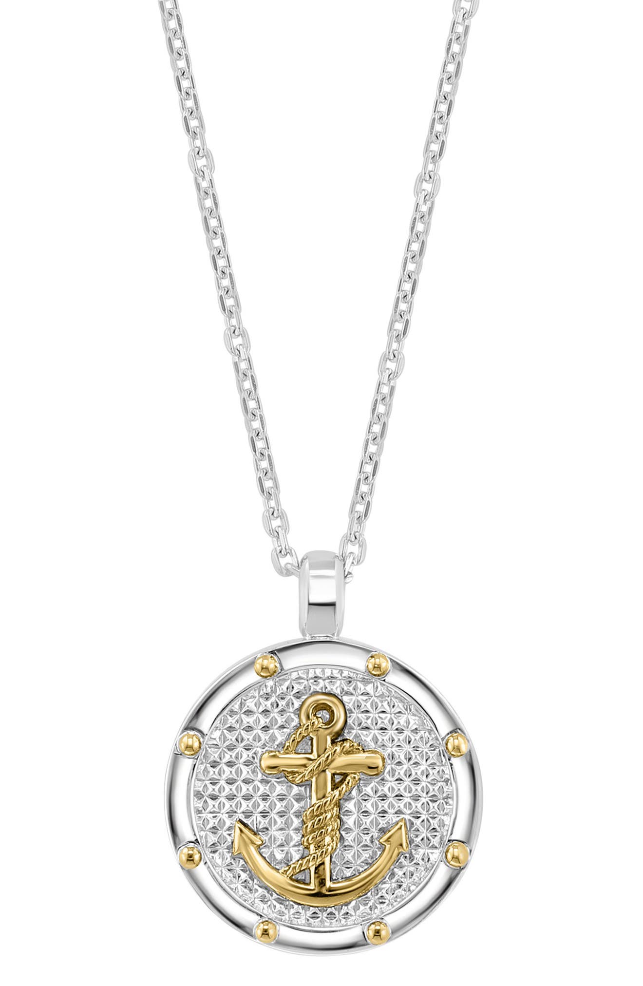 EFFY Sterling Silver & 18K Yellow Gold Anchor Pendant Necklace