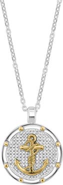 EFFY Sterling Silver & 18K Yellow Gold Anchor Pendant Necklace