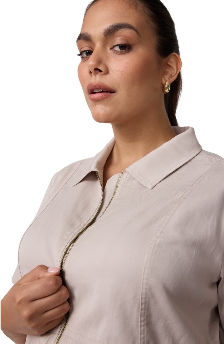 Ingrid & Isabel Short Sleeve Utility Romper, Alternate, color, Stone