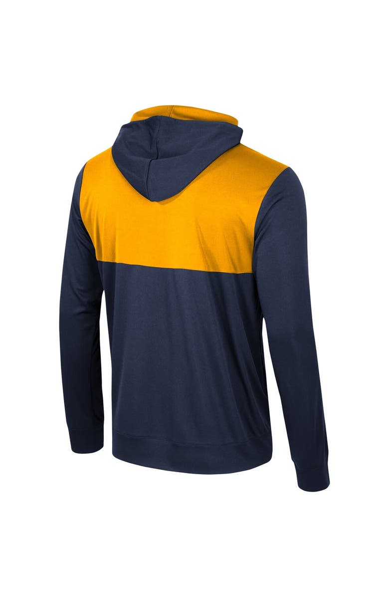 COLOSSEUM Men's Colosseum Navy West Virginia Mountaineers Warm Up Long Sleeve Hoodie T-Shirt, Alternate, color, Navy