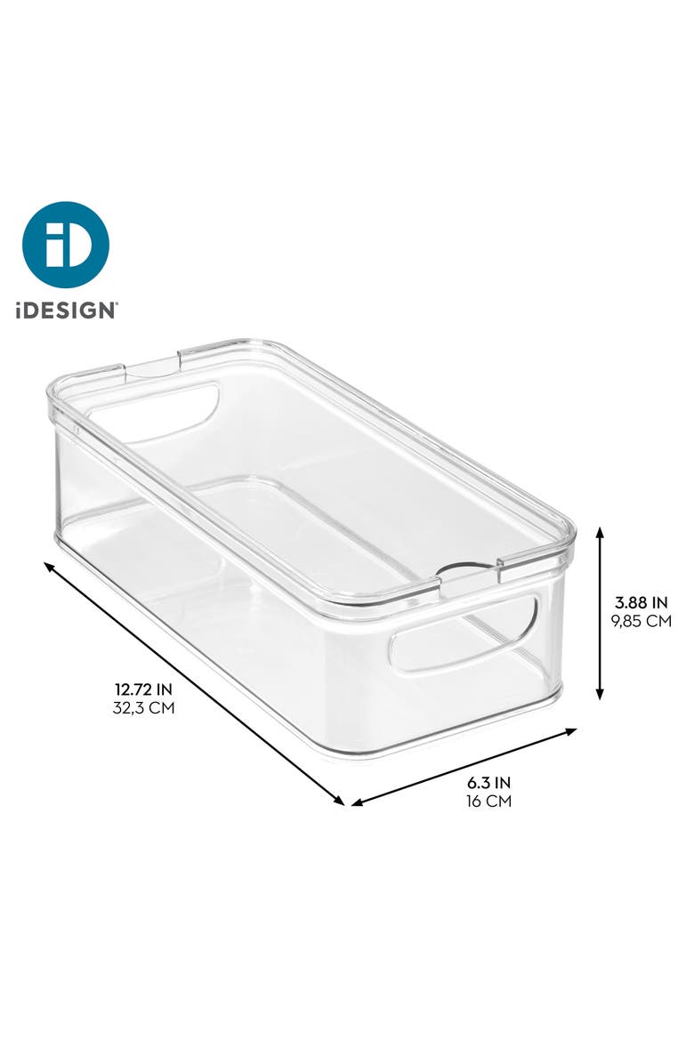 iDesign Stackable Fridge Organizer Bins with Lids - Set of 6 - Clear, Alternate, color, Clear