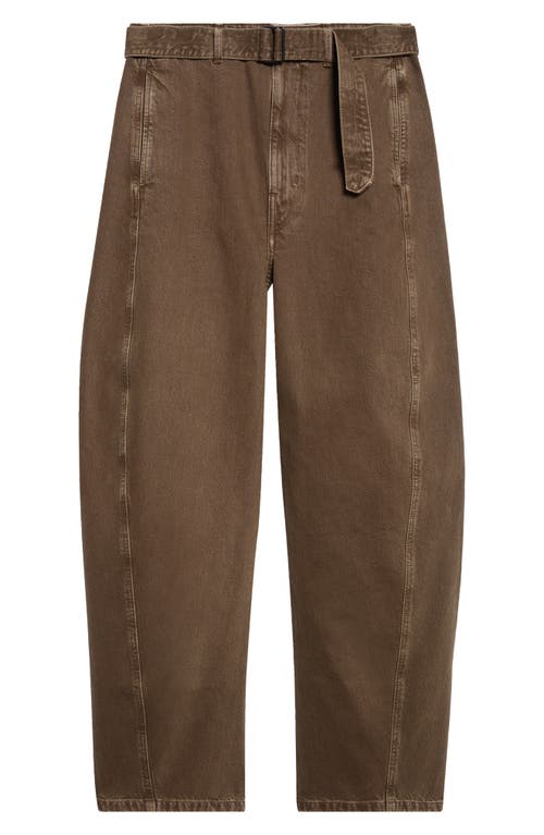 Lemaire Twisted Belted Jeans In Burgundy