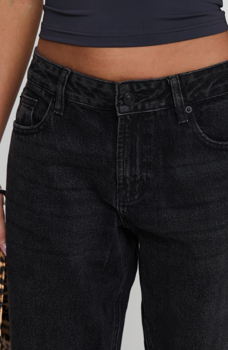 Princess Polly Serenitia Wide Leg Jeans, Alternate, color, Washed Black