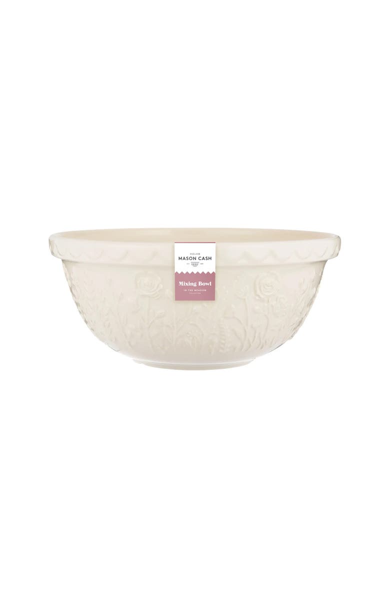 MASON CASH In The Meadow Rose Size 12 Mixing Bowl, 4.25 Quart, Cream, Alternate, color, Cream
