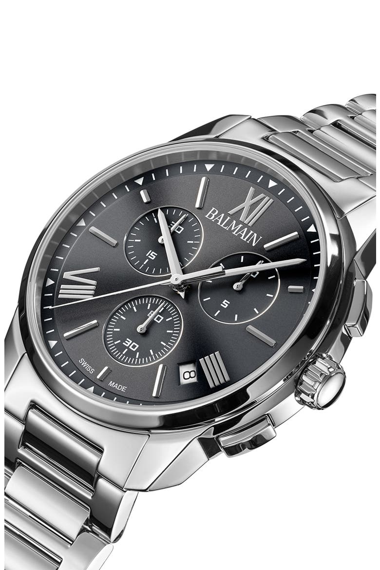 Athracite Bracelet Chronograph Watch, 42mm, Alternate, color, STAINLESS STEEL