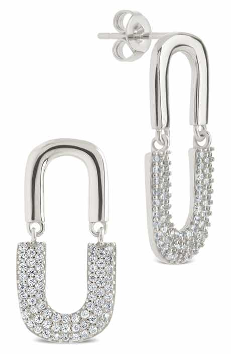 Sterling Forever Ellie Radiant Arc Drop Earrings