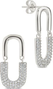 Sterling Forever Ellie Radiant Arc Drop Earrings
