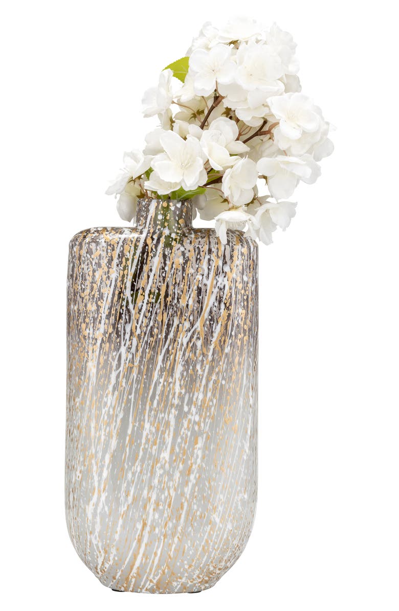 SAGEBROOK HOME Glass 13-Inch Stripe Stained Vase, Alternate, color,