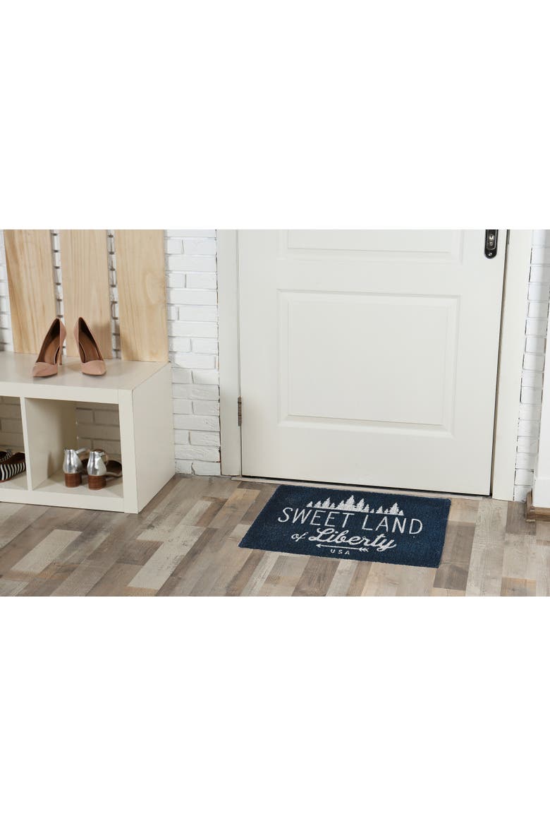 Sweet Land Of Liberty Patriotic Coir Door Mat 4th of July, Alternate, color, Blue