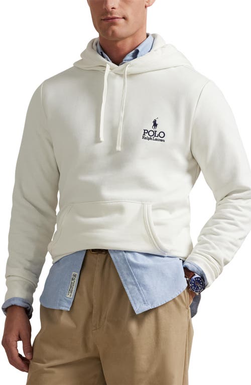 Polo Ralph Lauren Logo Fleece Hoodie In White