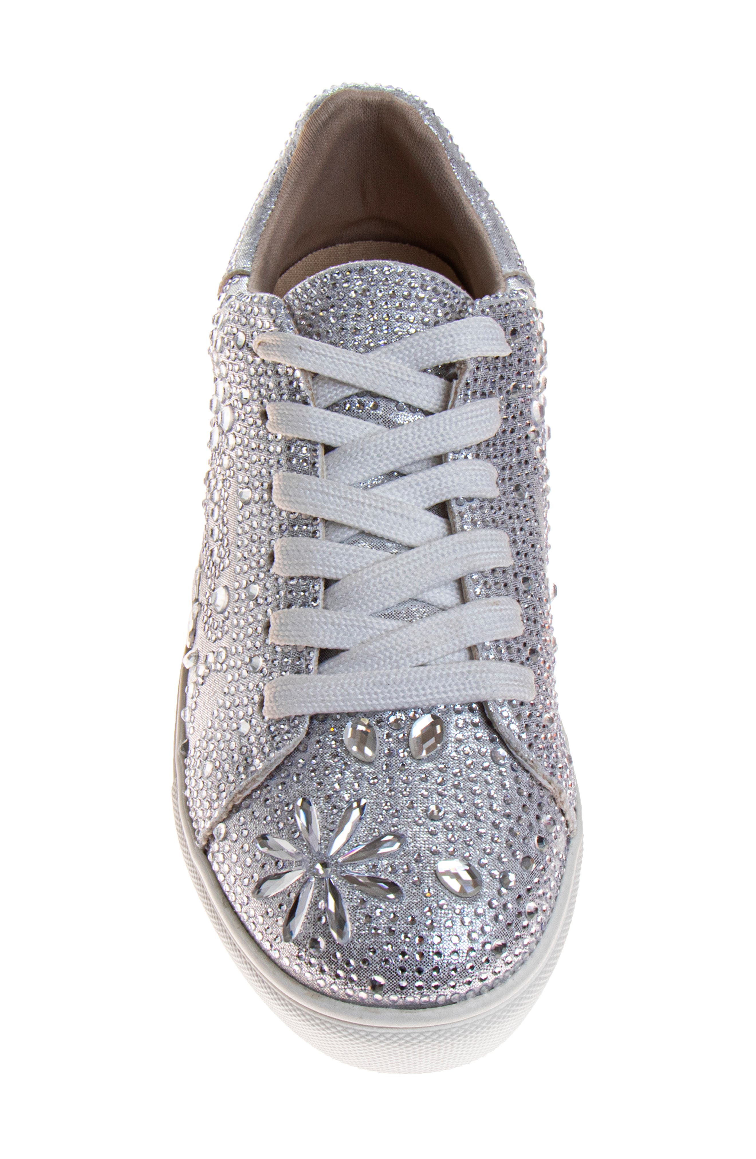 BADGLEY MISCHKA Kids
 Glitzy Sneaker, Alternate, color, Silver