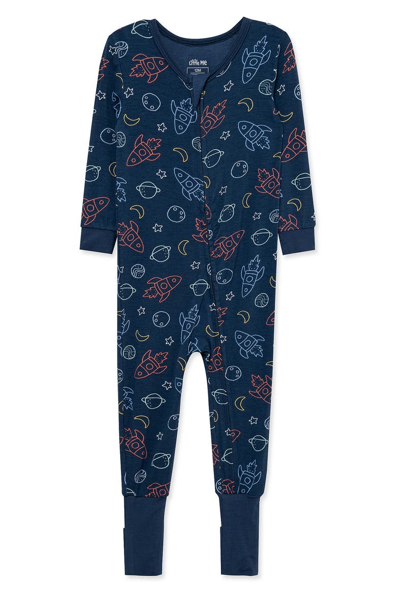 Kids' Space One-Piece Pajamas, Main, color, BLUE