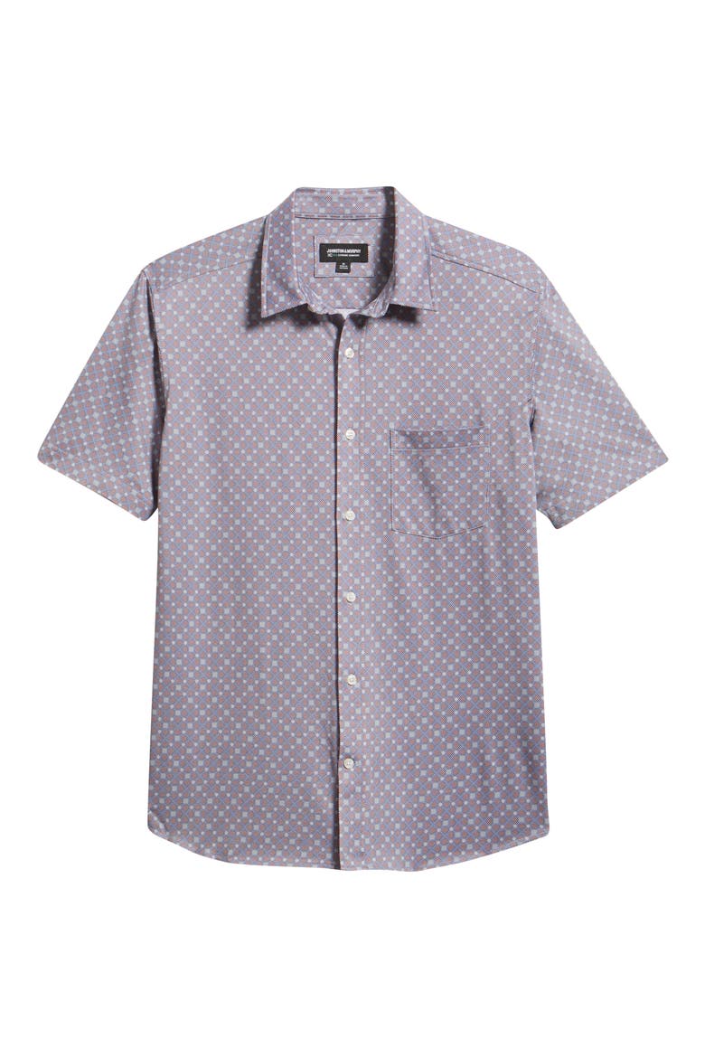 XC Flex Ascend Short Sleeve Button-Up Shirt, Alternate, color, BURGUNDY DIAMOND GRID
