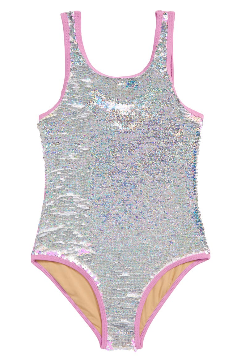 Flip Sequin One-Piece Swimsuit, Alternate, color, PURPLE