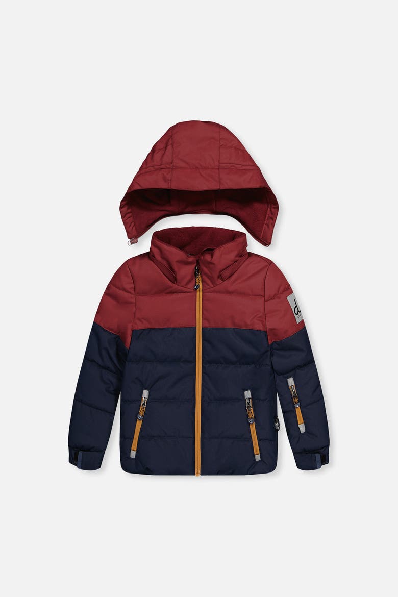 Play Jacket & Pants Fleece Neckwarmer Two Piece Snowsuit, Alternate, color, Navy and Burgundy