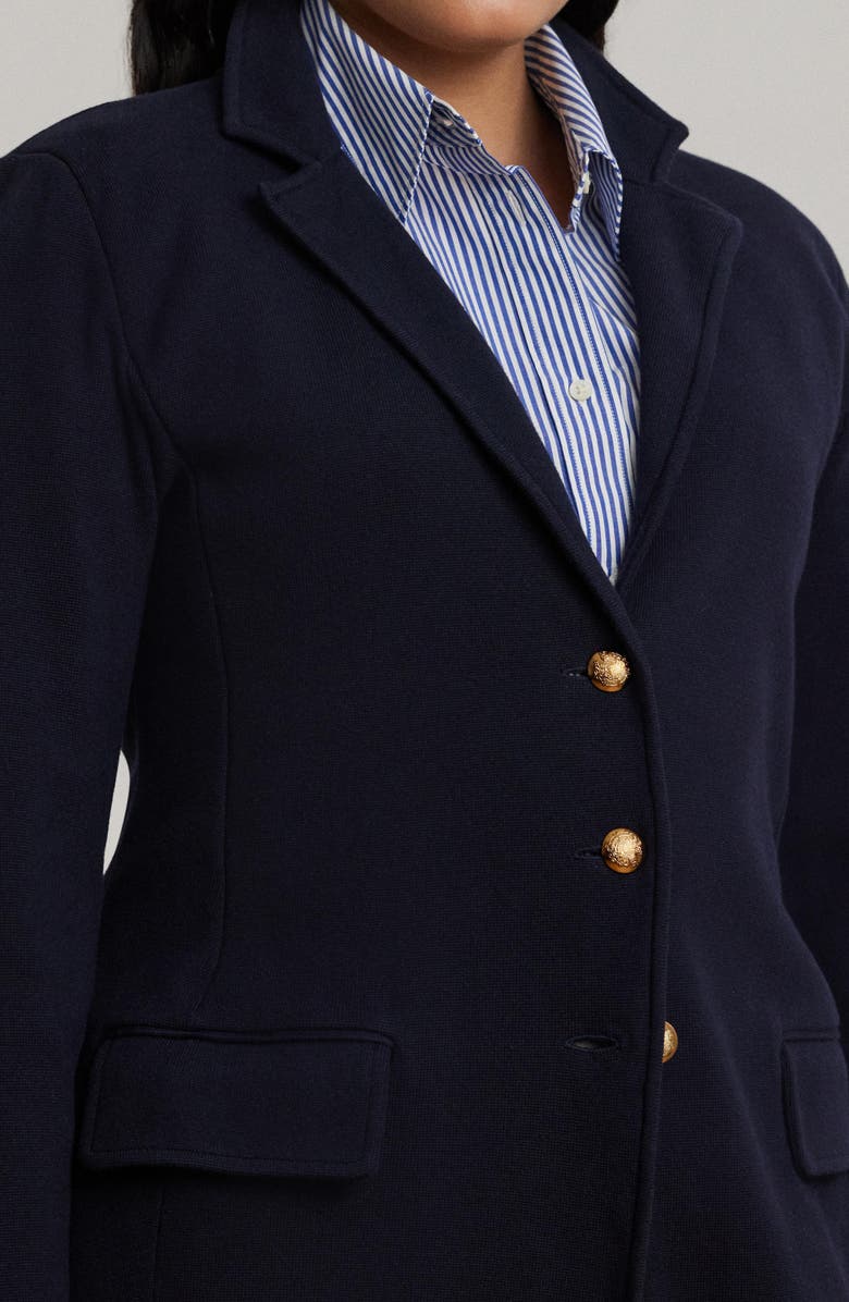 Lauren Ralph Lauren Combed Cotton Blazer, Alternate, color, Lauren Navy
