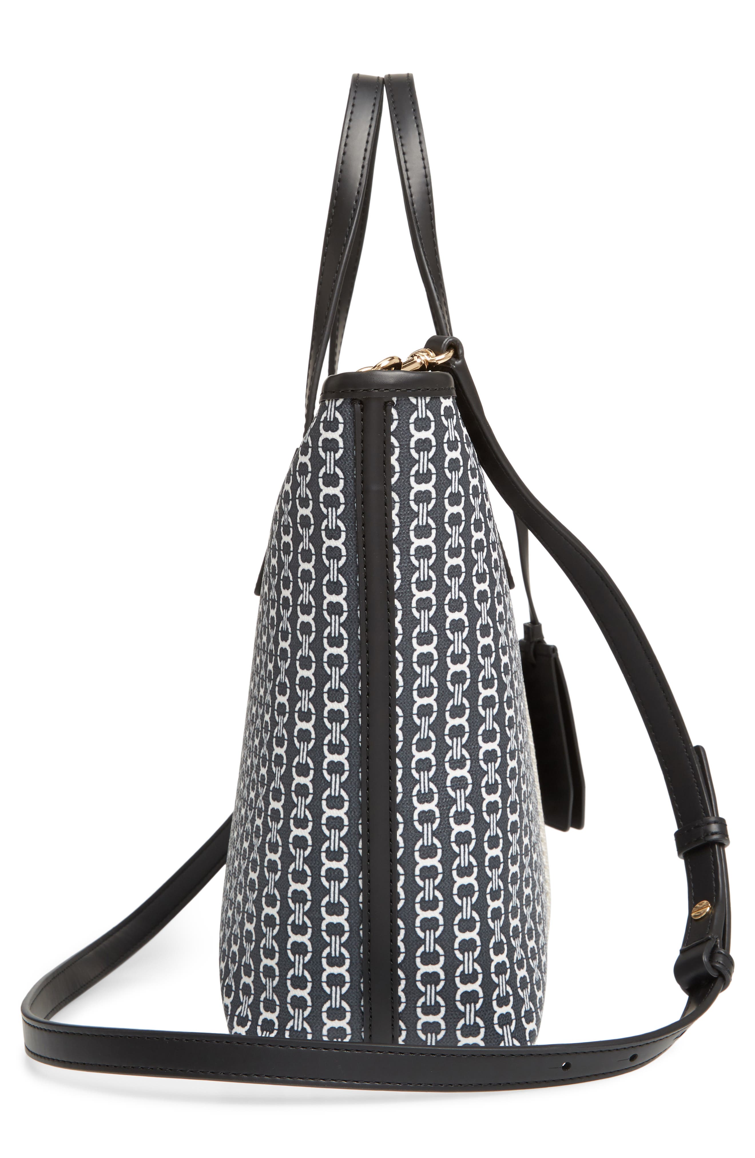 Tory Burch Small Gemini Link Coated Canvas Tote, Alternate, color, 