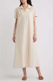 Theory Gathered Polo Midi Dress