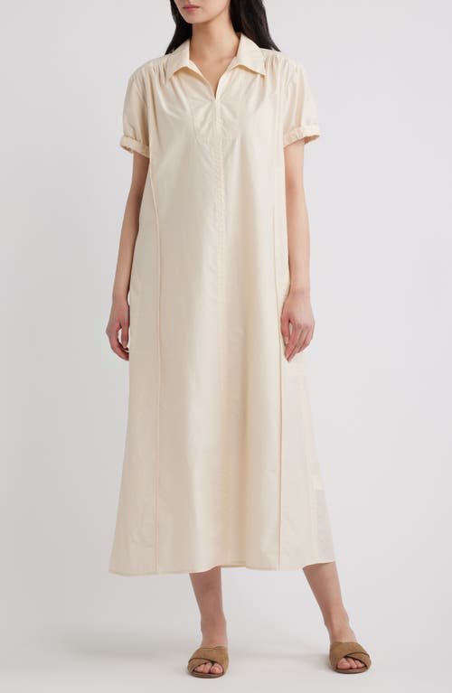 Theory Gathered Polo Midi Dress in Almond at Nordstrom, Size X-Small