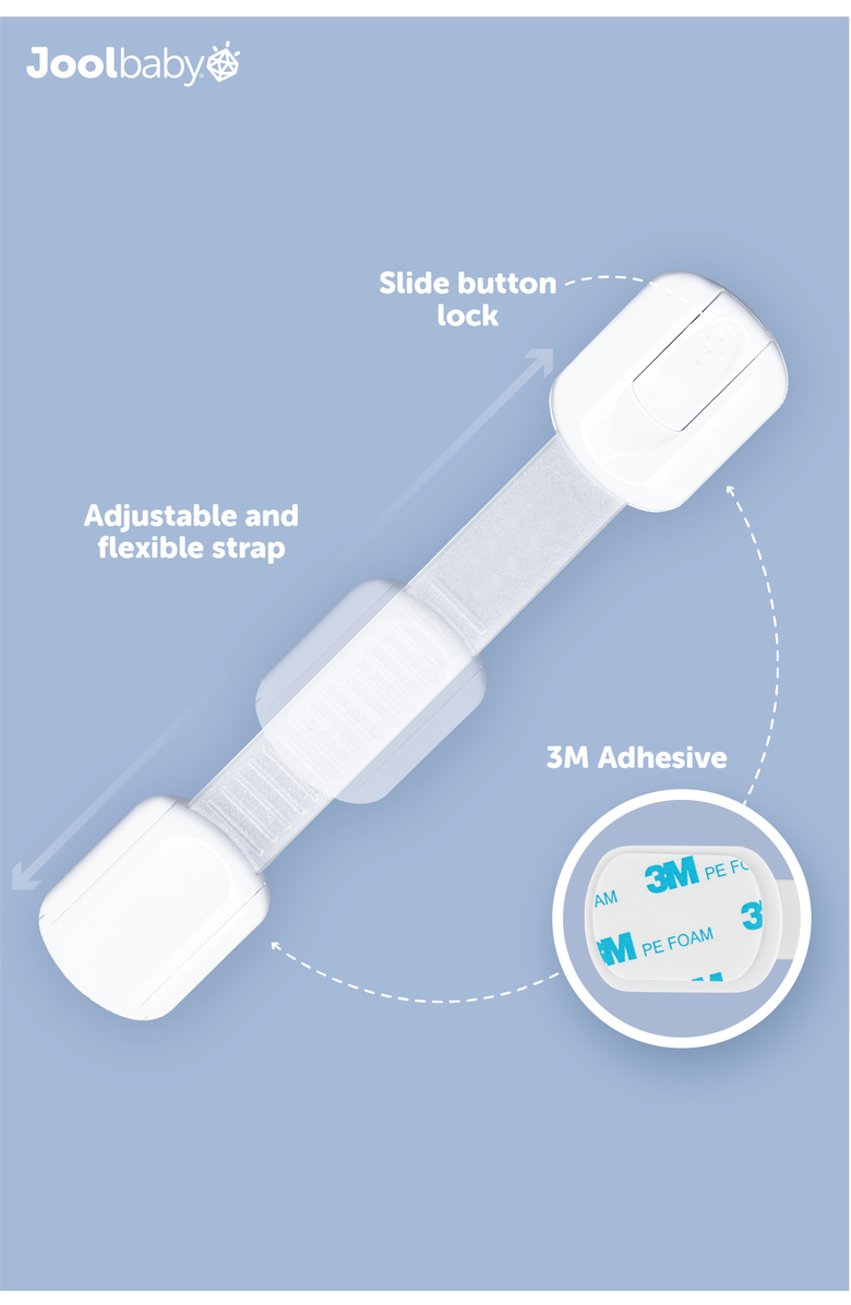 Jool Baby Multi-Use Safety Strap Locks Multi Use Strap Lock, Alternate, color, White 12 Pack