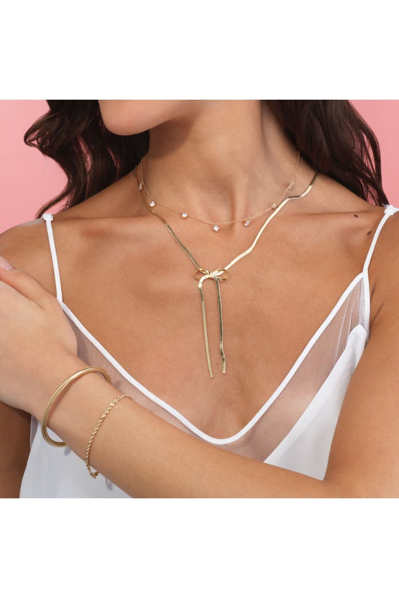 Lab Grown Diamond Dangle Necklace, Alternate, color, 14K Yellow Gold