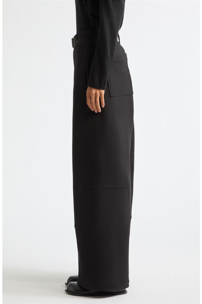 Cotton Blend Scuba Knit Wide Leg Pants, Alternate, color, BLACK